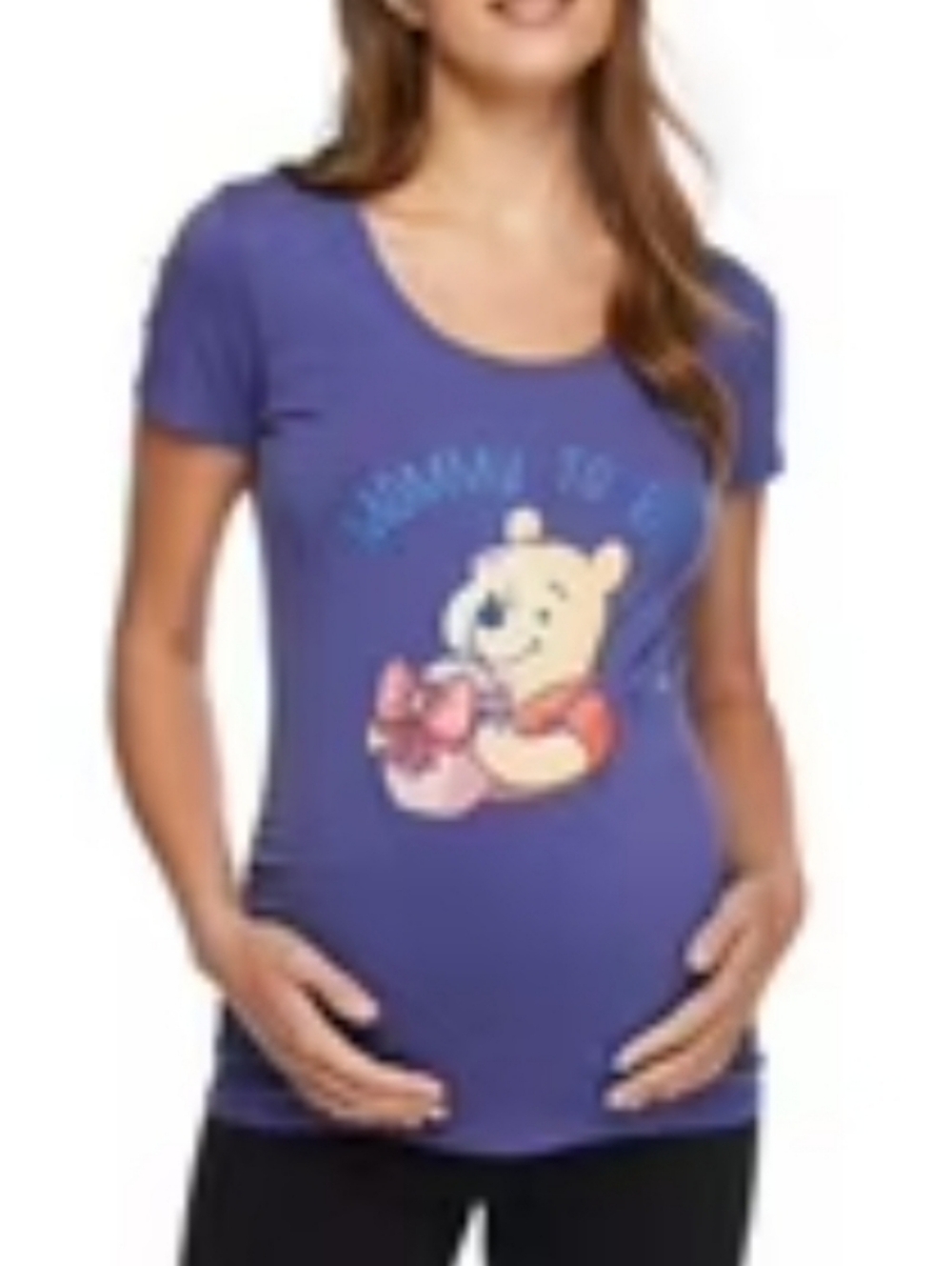 Disney Maternity Winnie the Pooh Purple Tee with Yellow Graphic